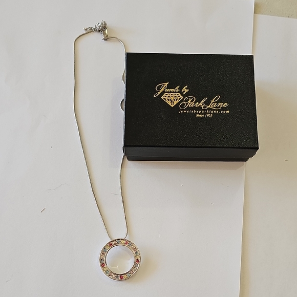 Park Lane Red and Pink Necklace with Circular Pendant - Picture 2 of 4